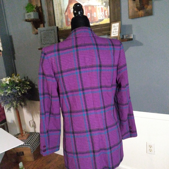 Vintage Pendleton Wool Plaid Blazer, Jacket 💯 Virgin Wool Pendleton Woolen SZ10 - Picture 4 of 8